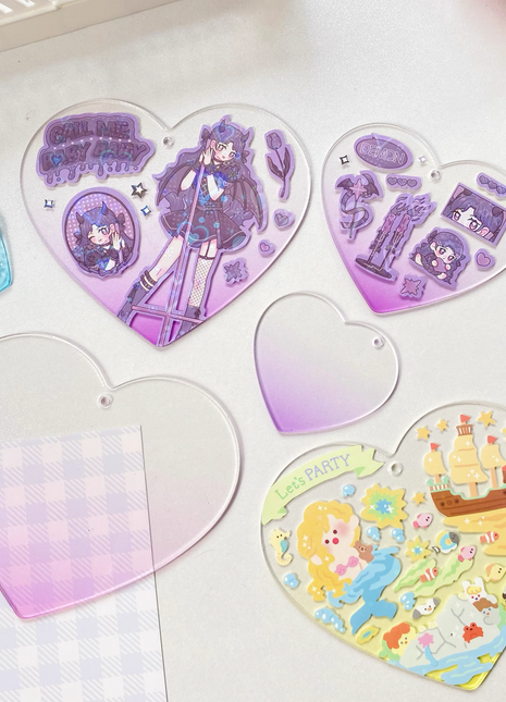 Custom Heart Shape Acrylic Keychains