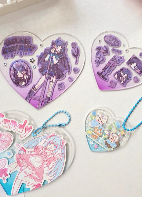 Custom Heart Shape Acrylic Keychains