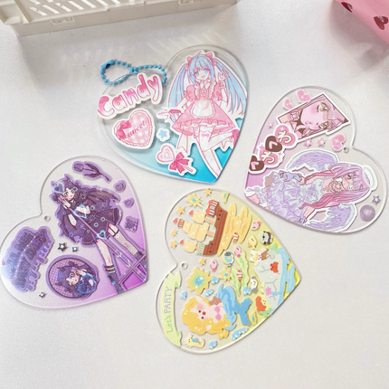 Custom Heart Shape Acrylic Keychains