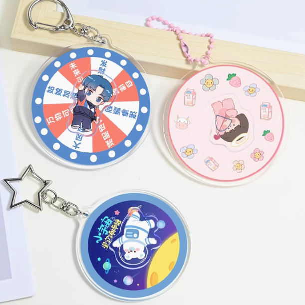 Custom Acrylic Decision Wheel Keychains