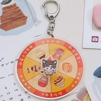 Custom Acrylic Decision Wheel Keychains pikakey