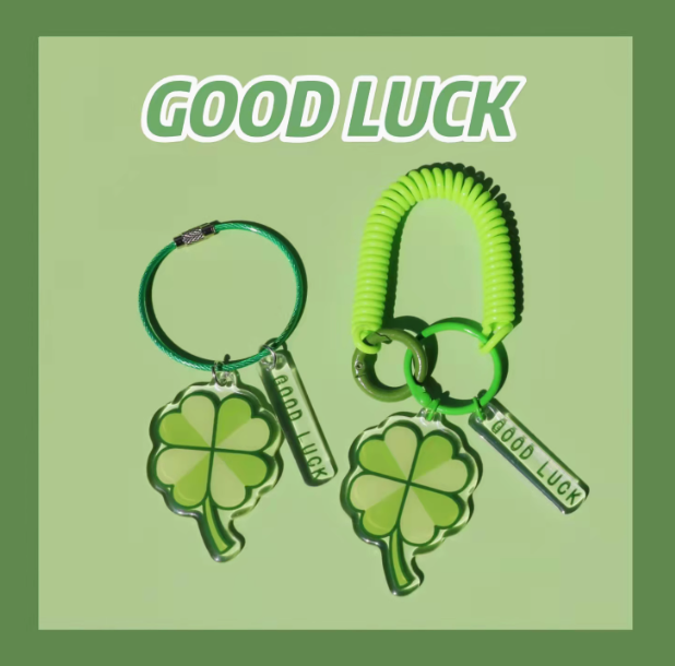 Custom Acrylic Colorful Lucky Clover Pendant