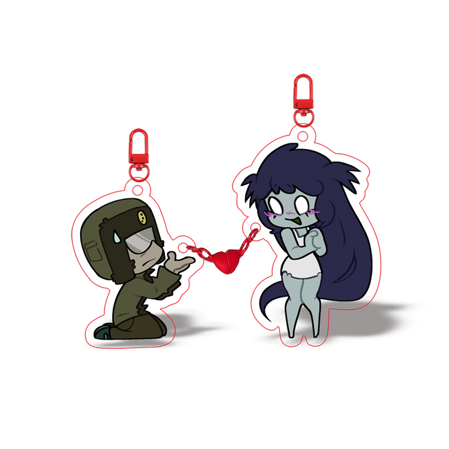 Cherry Customized double magnetic acrylic keychain