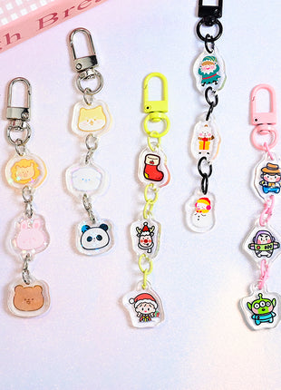 Custom Connected Clear Acrylic Keychain Charm