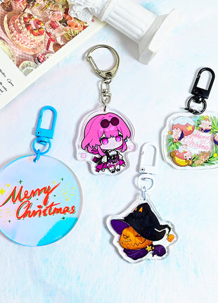 Custom Connected Clear Acrylic Keychain Charm