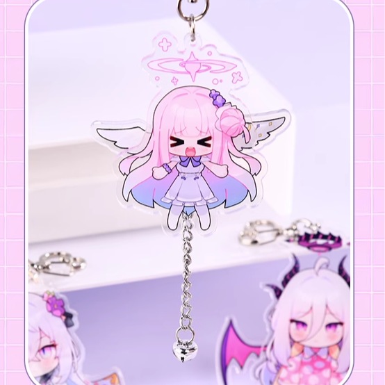 Custom Acrylic Movable Wings Keychains pikakey