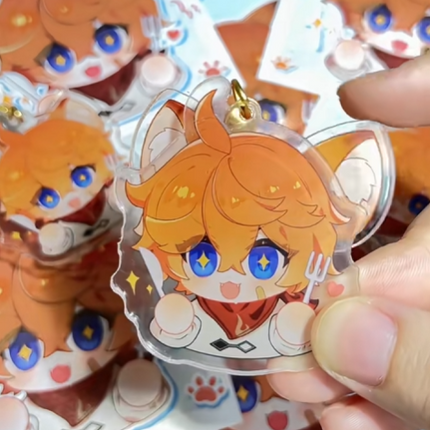 Custom Ear Flick Acrylic Keychains pikakey